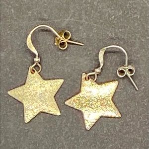🛍 Vintage Goldtone Star Fishhook Earrings